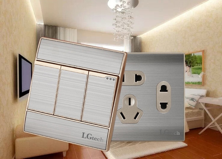 Mặt công tắc đôi viền mạ vàng sang trọng | LG-AC2S-01DP 2 Mặt công tắc đôi viền mạ vàng sang trọng | LG-AC2S-01DP