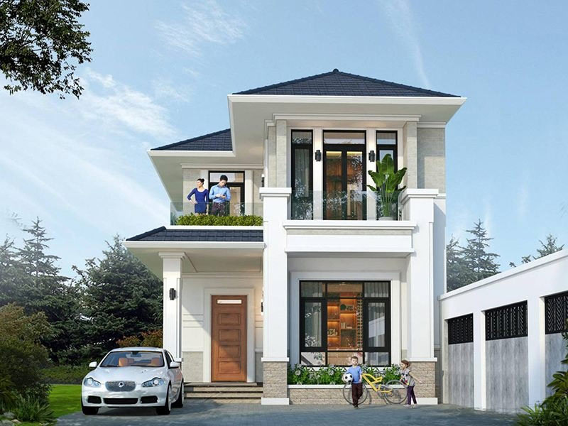 mẫu nhà phố 2 tầng 7x12