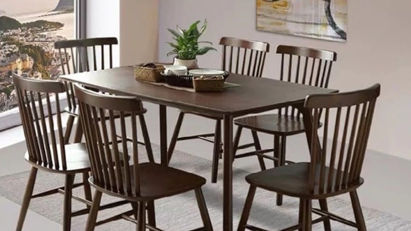 kích thước bộ bàn ăn 6 ghế