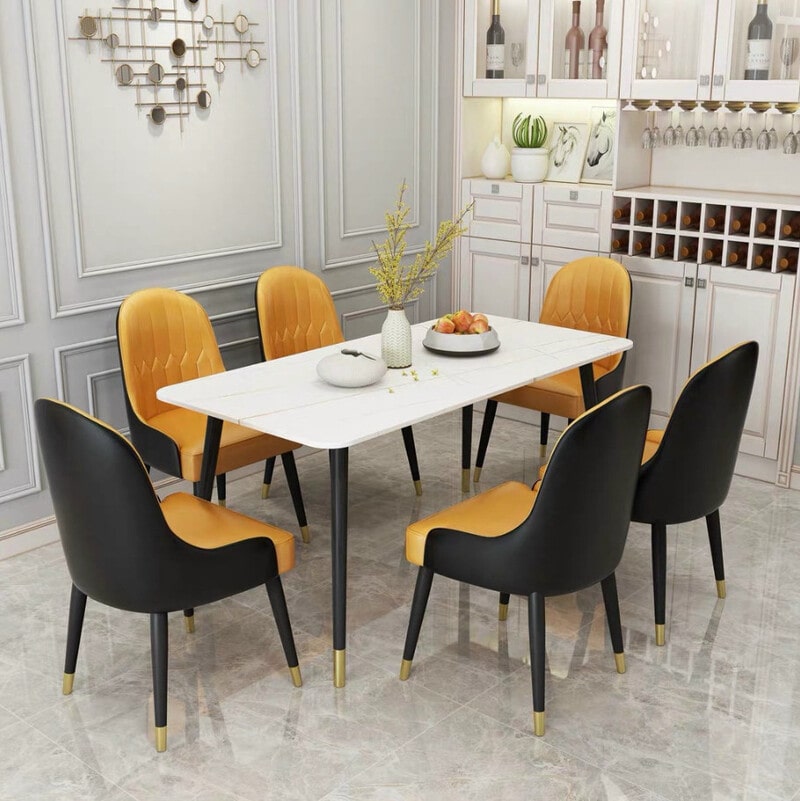 ghế bàn ăn bọc da