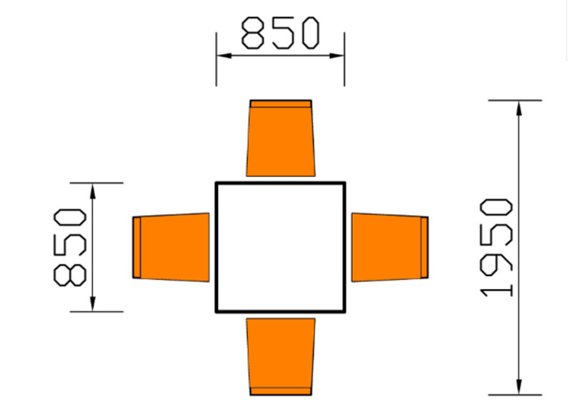 kích thước bàn ăn vuông 8 ghế