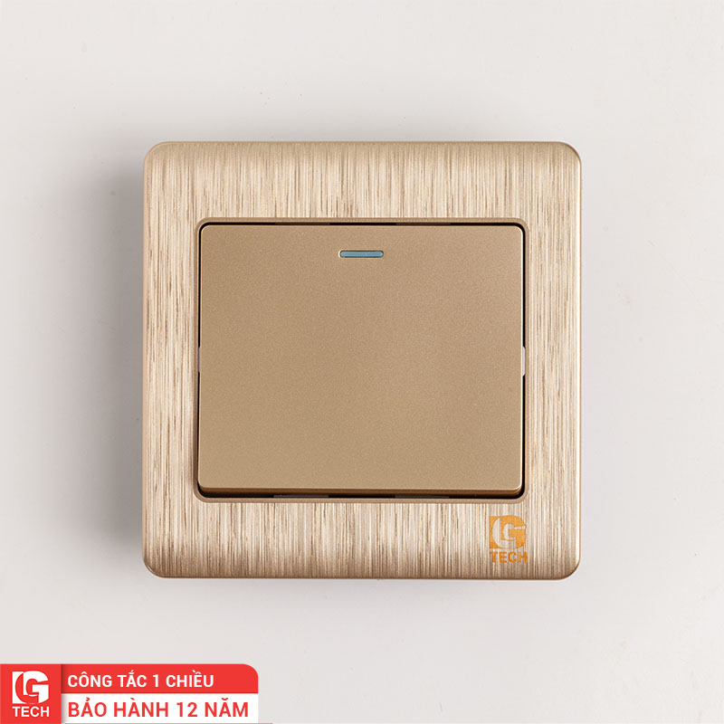 Công tắc điện mạ vàng đơn mặt vuông Gold Acrylic LG-C60-001