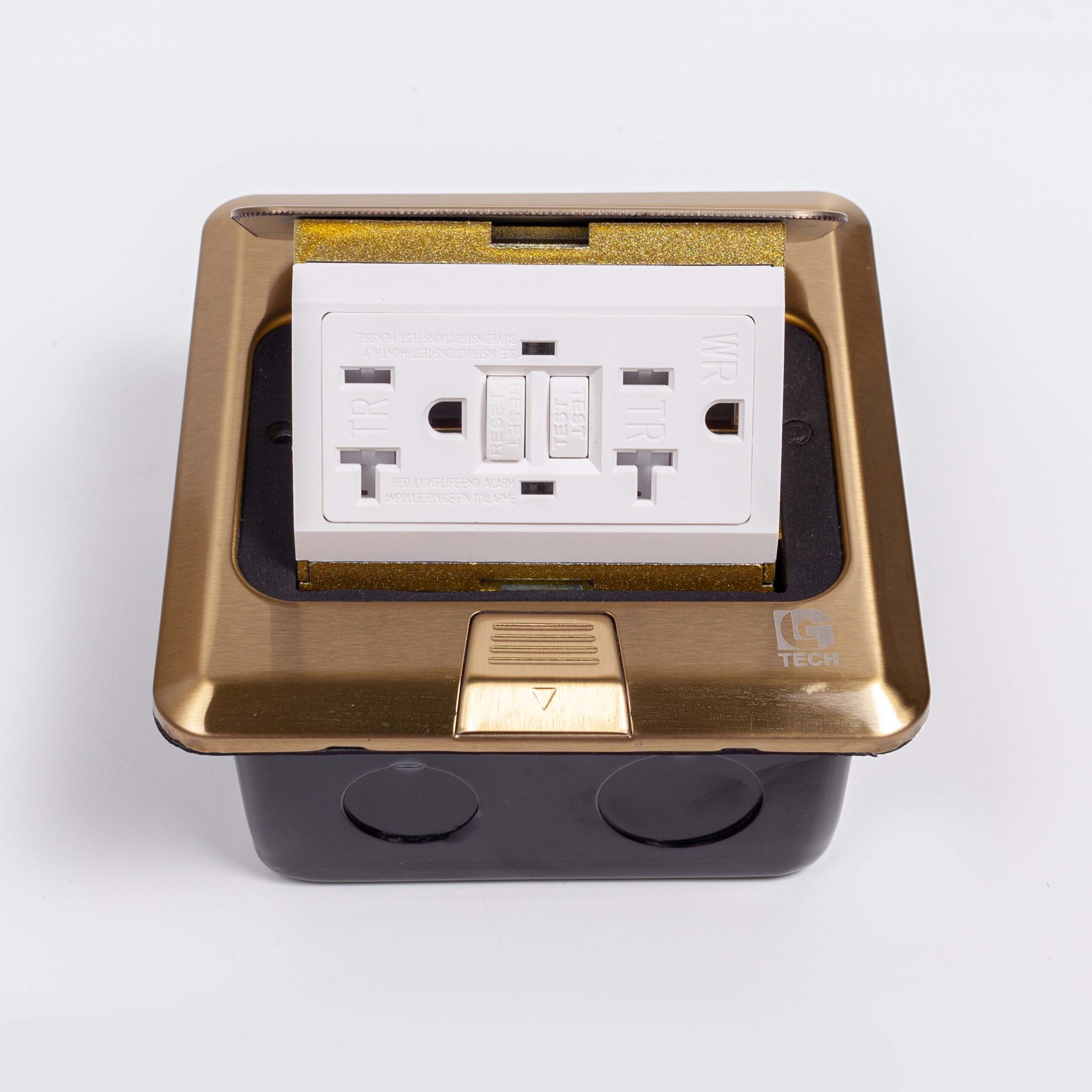 Ổ điện âm sàn chống giật, màu gold LG Tech LG-GFCI