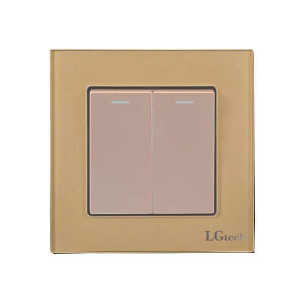 Công tắc điện nổi, âm tường ổ đôi Acrylic | LG-AC2S-02GPP