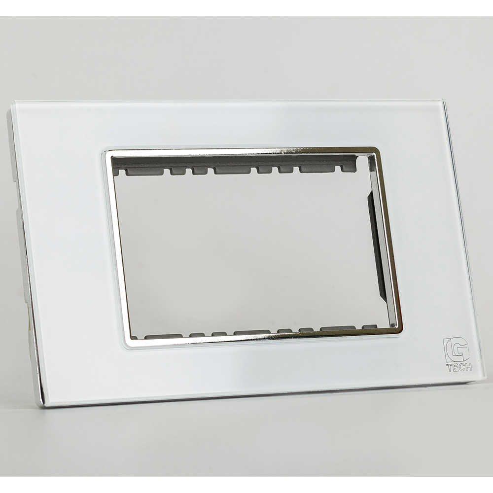 LG-LY-BL-013W-1 Mặt công tắc ổ cắm LG Tech màu trắng LG-F71-013W, chất liệu kính cường lực 3