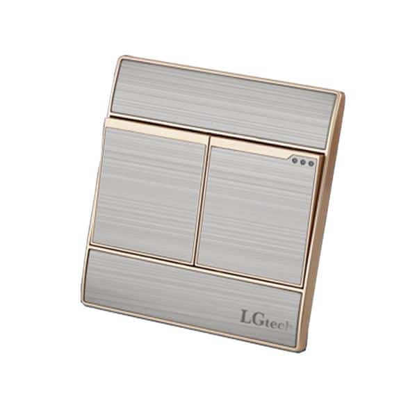 Mặt công tắc đôi viền mạ vàng sang trọng | LG-AC2S-01DP