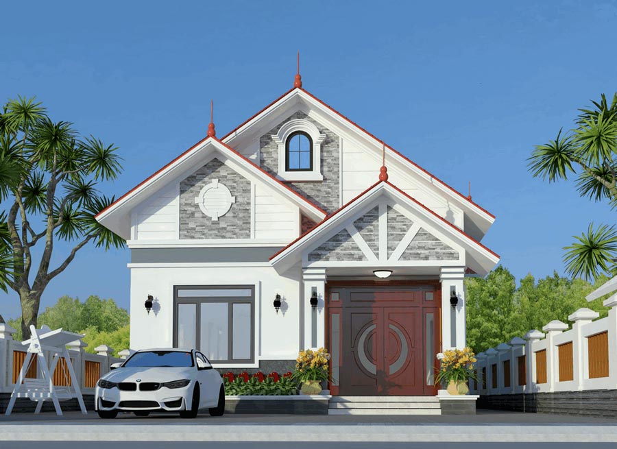 Mẫu nhà cấp 4 mái thái 8x14m