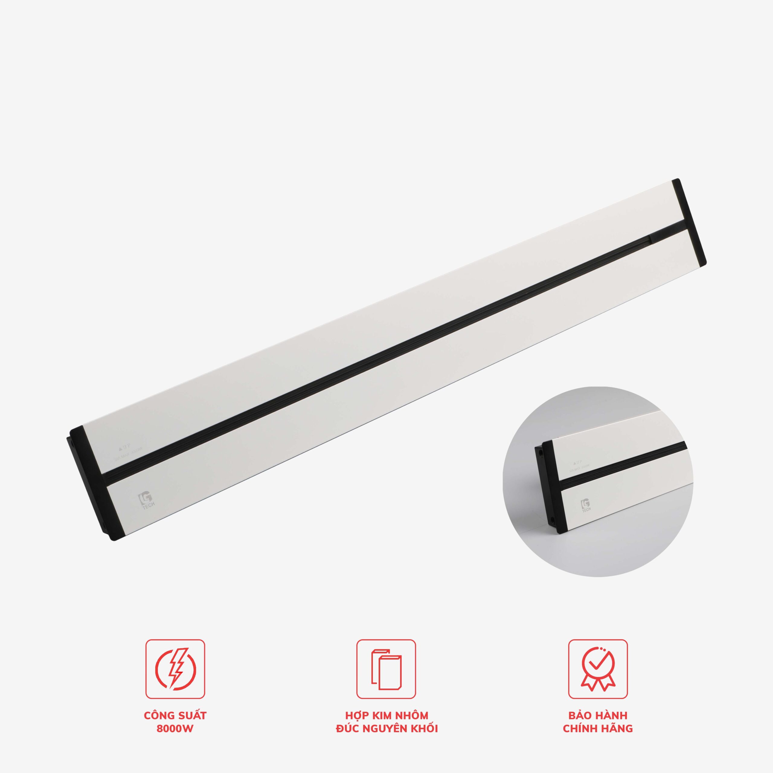 Ổ cắm ray trượt âm màu trắng 32A 8000W LG Tech - Thế hệ hai
