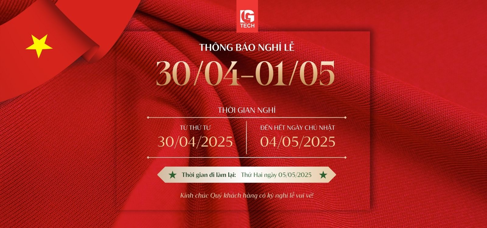 Thông báo nghỉ lễ 30/4 và 1/5 năm 2025 6
