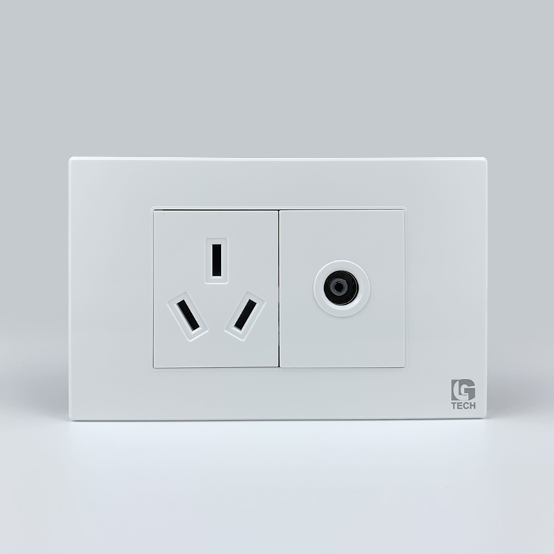 Mô đun ổ cắm chân chim và ổ cắm tivi, size 36mm màu trắng LG Tech