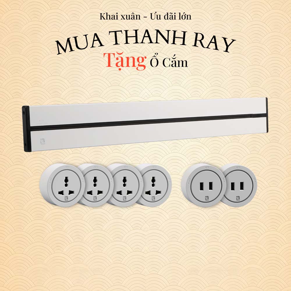 Combo 4: Ổ cắm ray nổi 1000mm